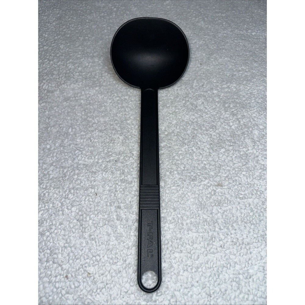 Vintage T-Fal Black Nylon Solid Spoon Ladle, 12 Inches Long Made In Canada
